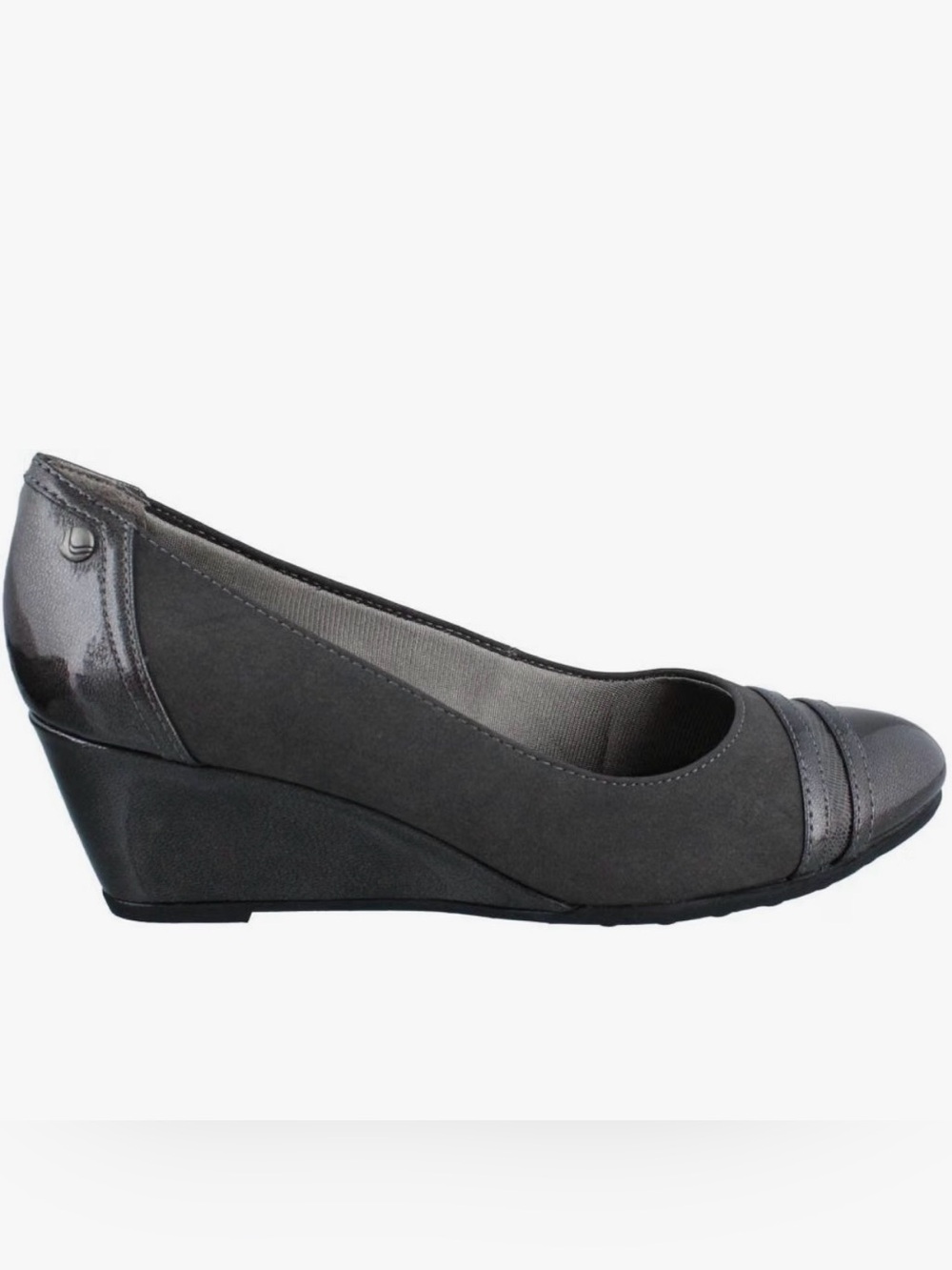 LifeStride Juliana Gray Patent Wedge Pumps Size 11W